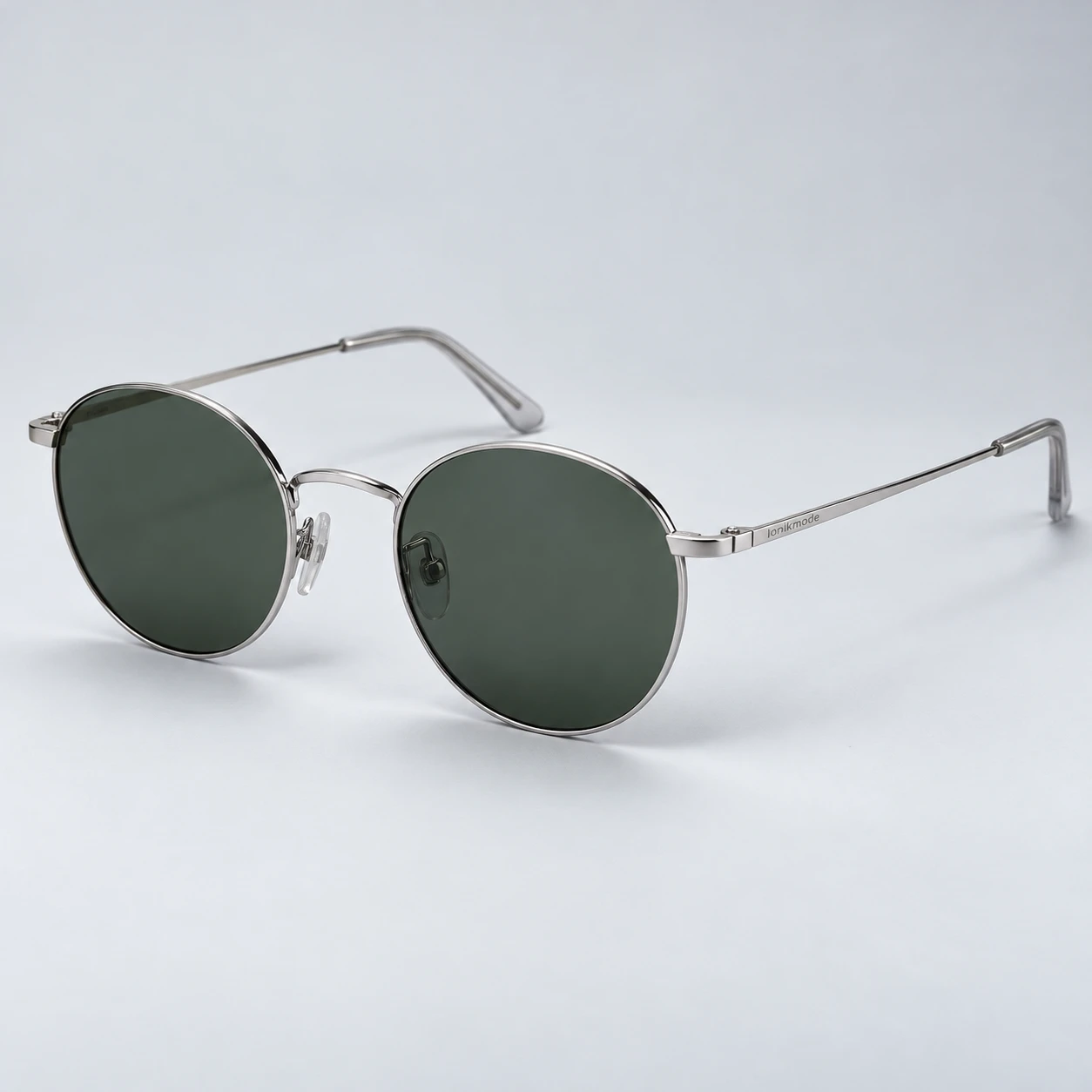 Signal Round, Silver frame with dark green lenses