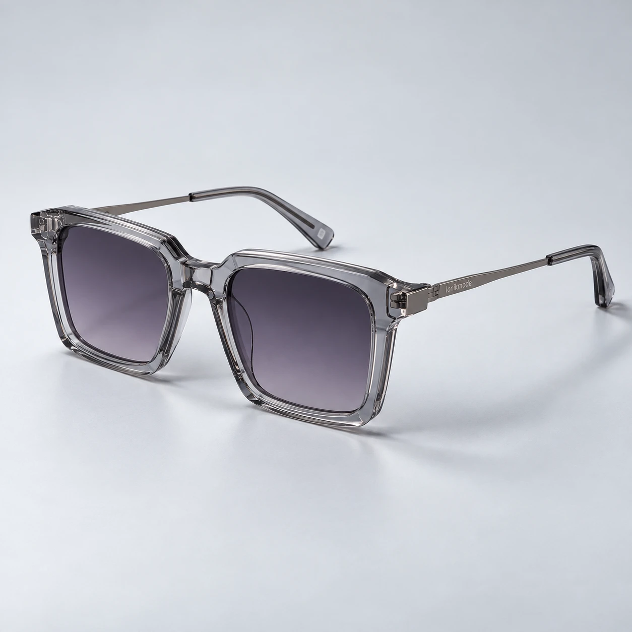 Prism Square, Transparent gray frame with gray purple lenses